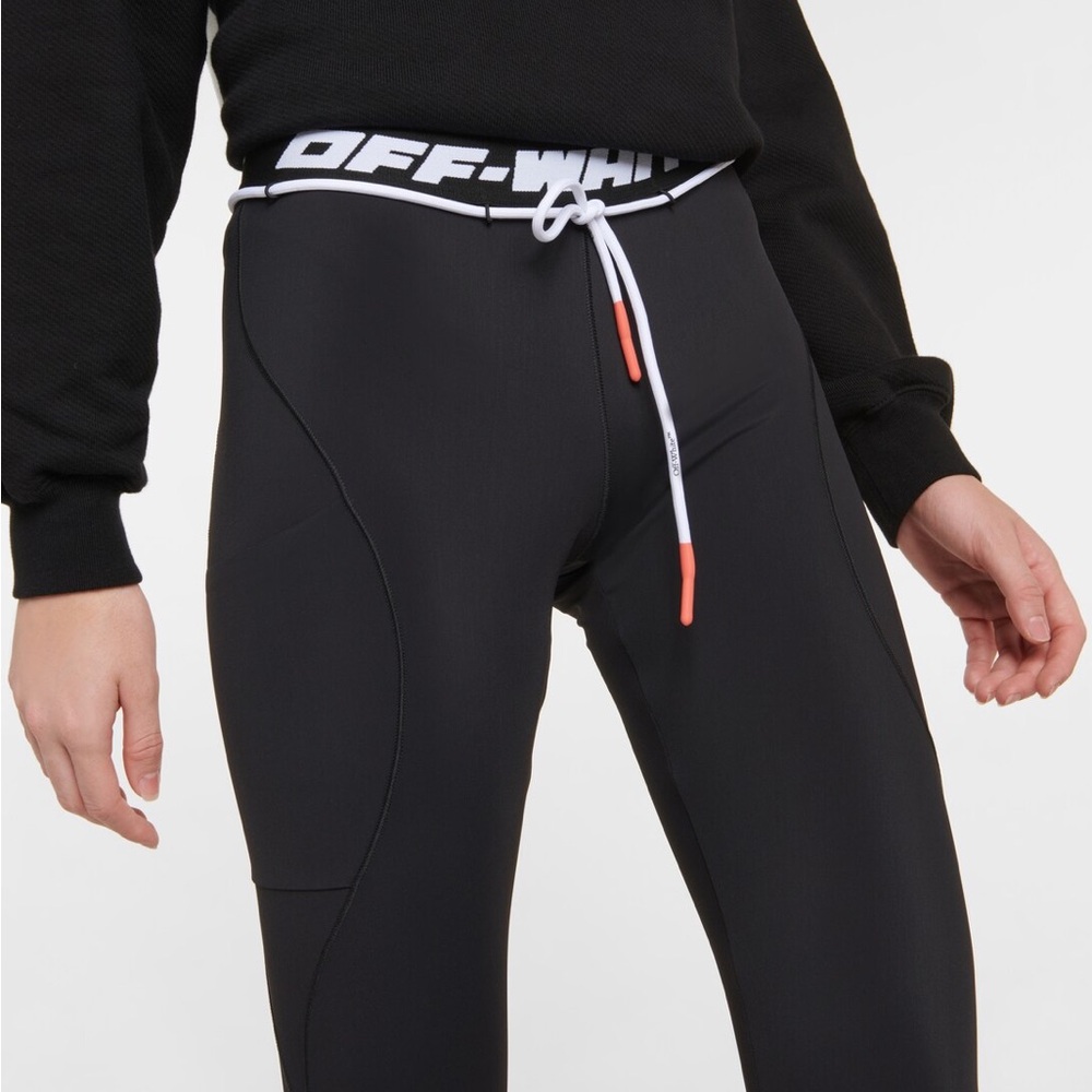 Off-White Black Logo Waist Drawstring Leggings NW… - image 1